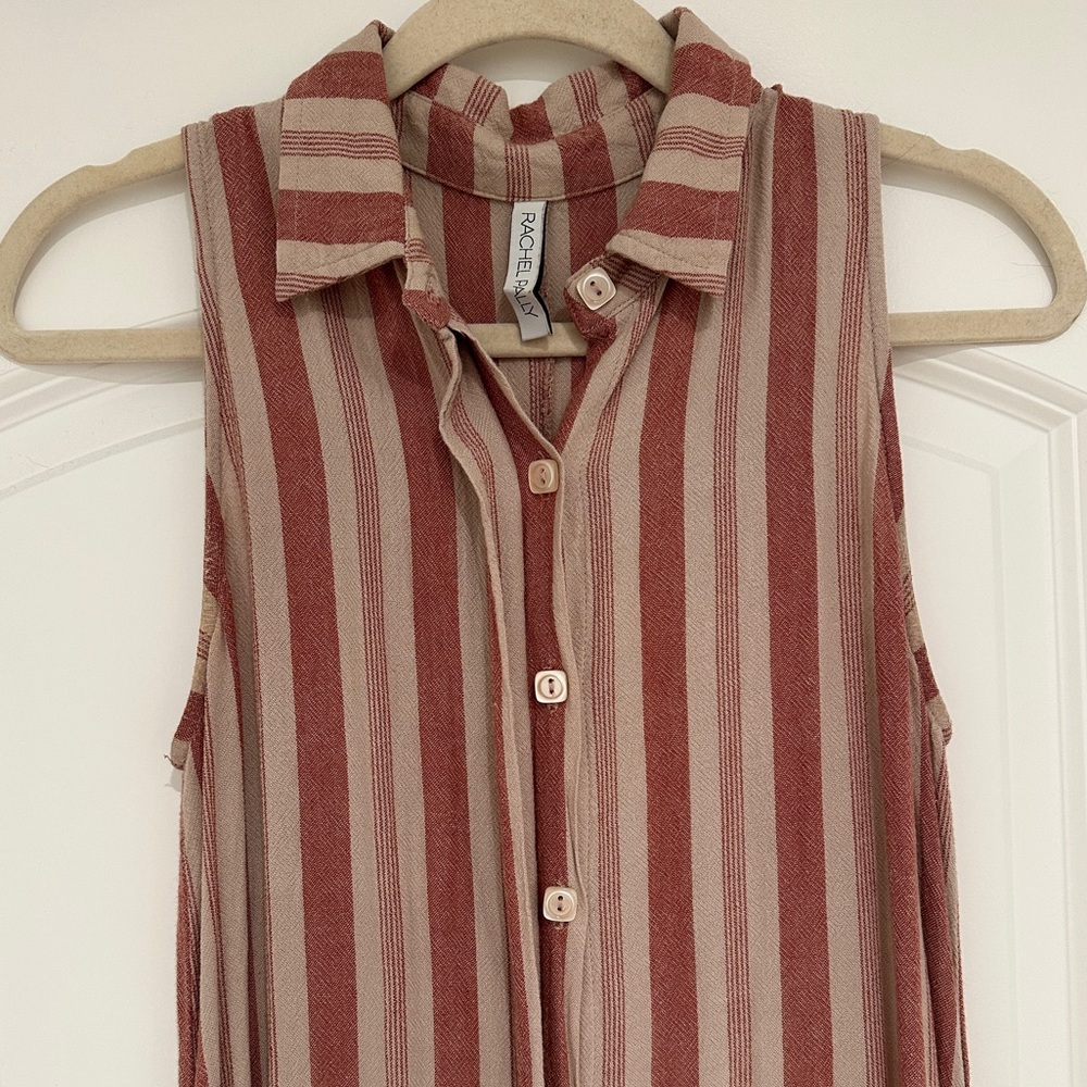 Rachel Pally Sleeveless Red and Cream Striped dress